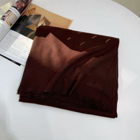 JM001  Plain Starry Hotfix Rhinestone Polyester Tassel Scarf