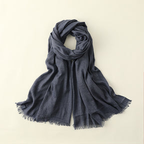 MM02 Women's solid color cotton and linen scarf