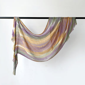 SS007  Gradient Rainbow Collection Short Tassel Crinkled Hijab