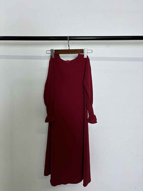 23591 Children's Solid Color Ruffle Dress & Shawl Set