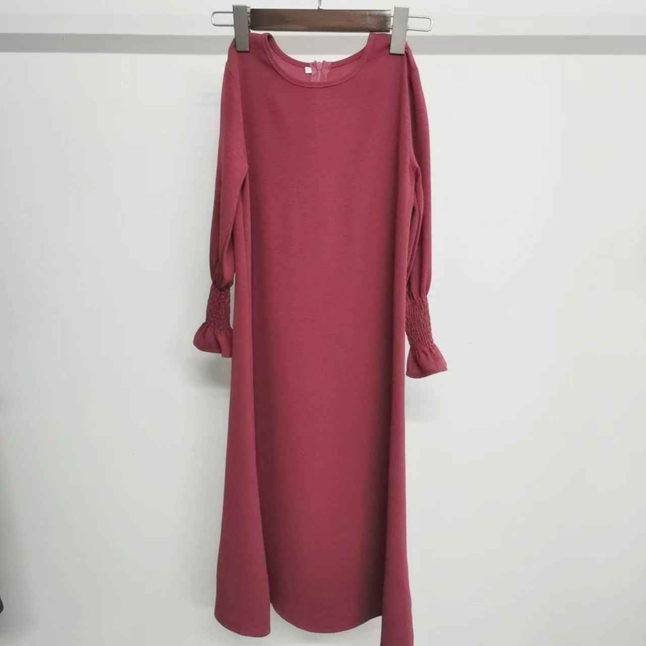 23591 Children's Solid Color Ruffle Dress & Shawl Set