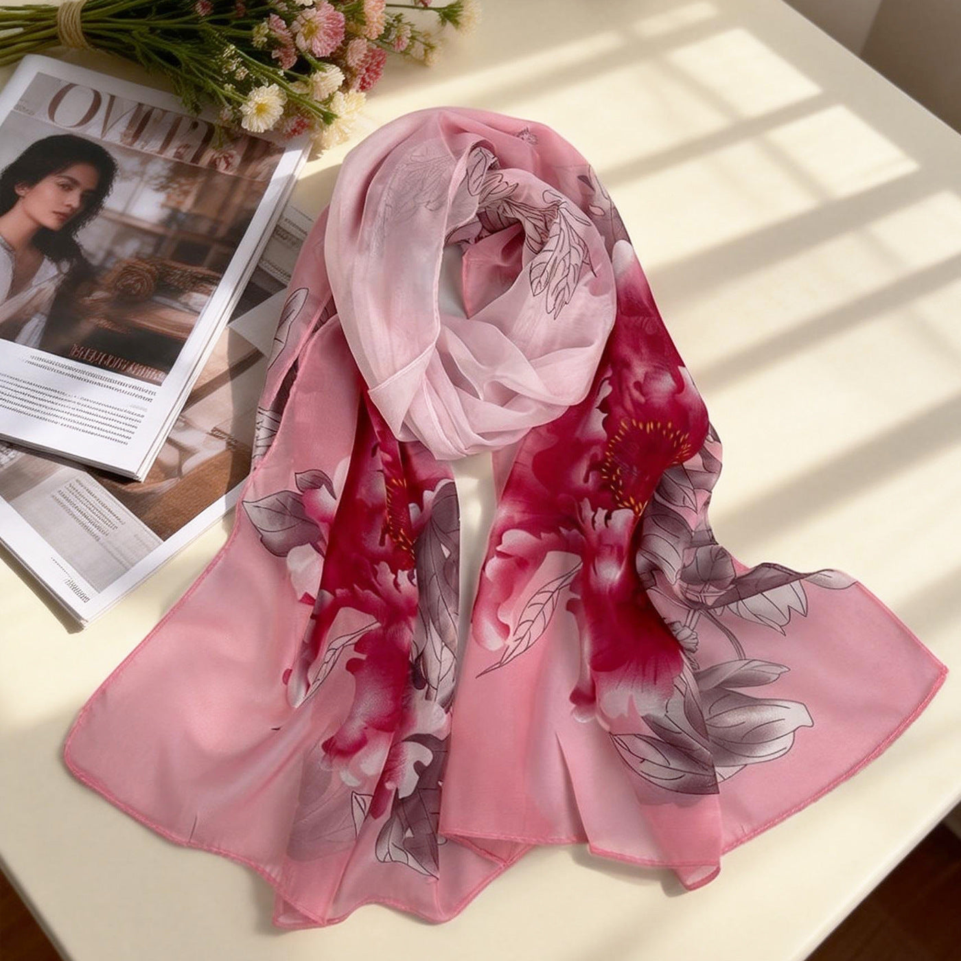 XX2001   Versatile Printed Chiffon Scarf