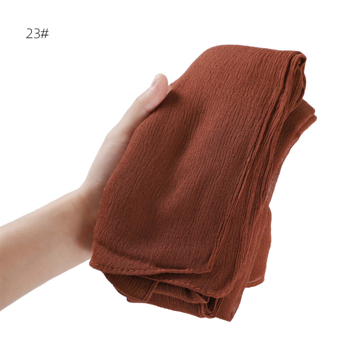 YZ201 Warna pepejal dua hujung bergulung lipit rayon selendang kedut halus nipis bernafas lembut tudung selendang tudung tudung polos/tudung Rayon Modal