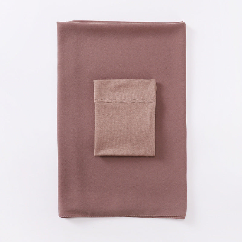 MSL288 Plain Jersey Chiffon Pearl Hijab Undercap