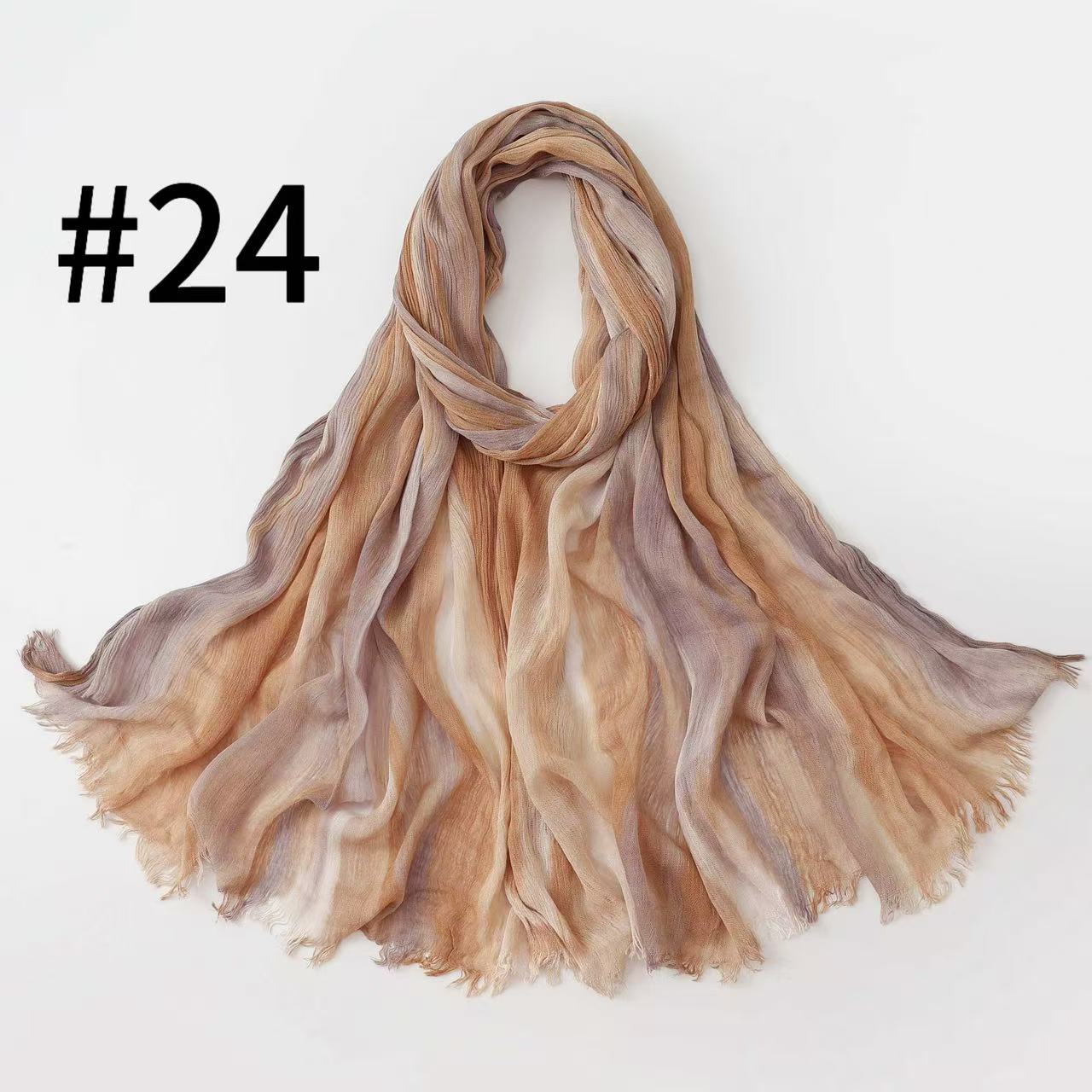 WJA485  Gradient Tie-Dye Autumn/Winter Crinkled Hijab