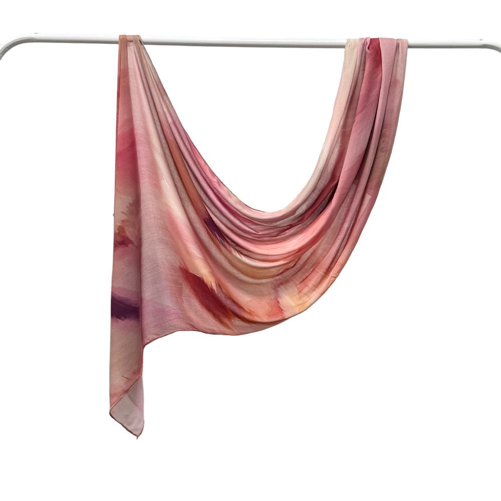 WJ002 Printed Double Stitch Modal Hijab