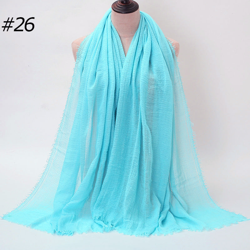 BS414 Plain Crinkled Cotton Hijab