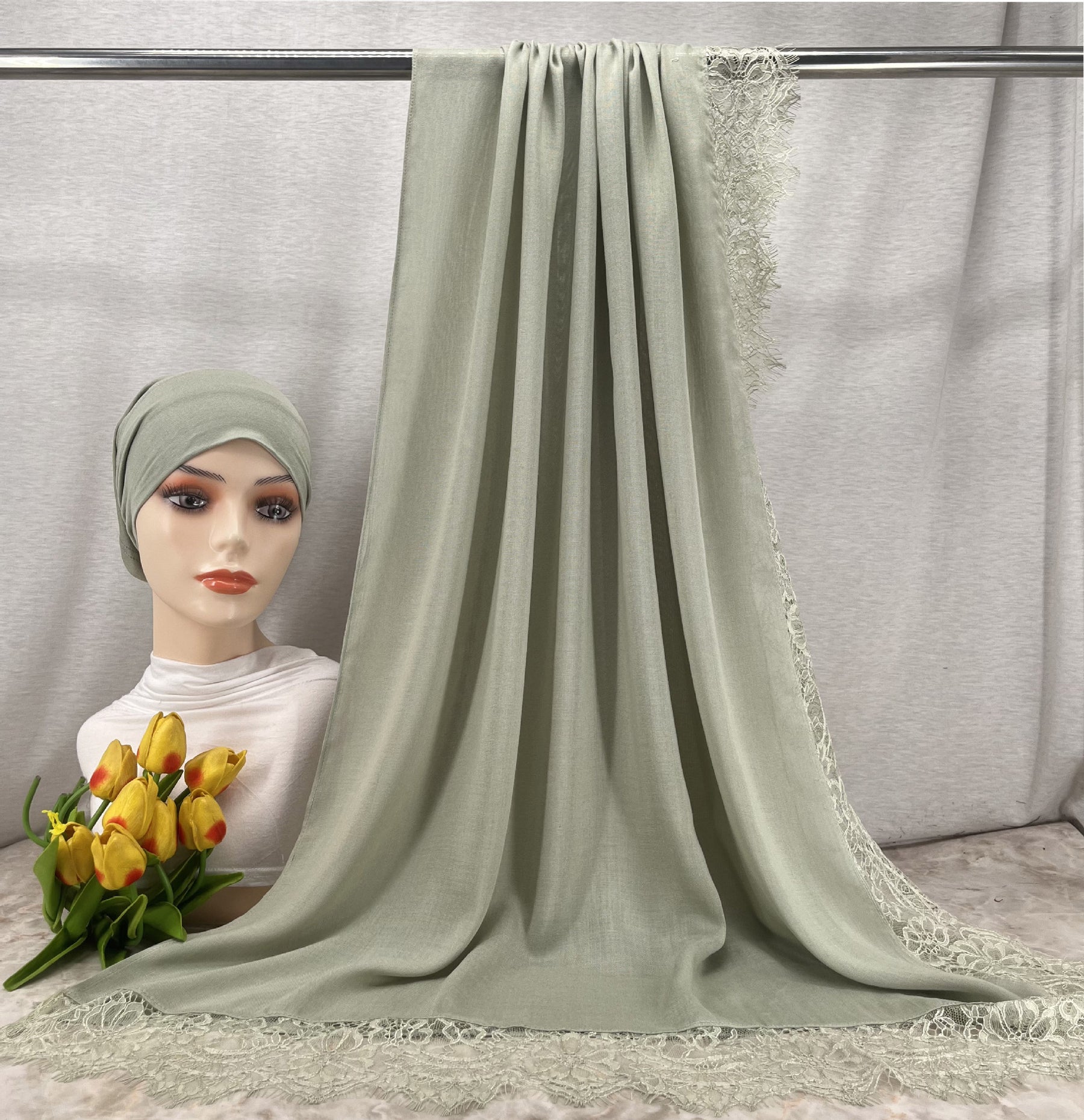 HY002  Elegant Plain Breathable Modal Hijab + Undercap Set