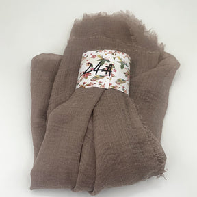 WJ01  Plain Seersucker Crinkle Fringe Edge Large Hijab