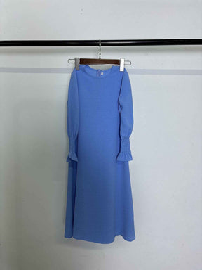 23591 Children's Solid Color Ruffle Dress & Shawl Set