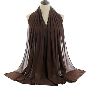 YW016  Plain pearl chiffon hijab