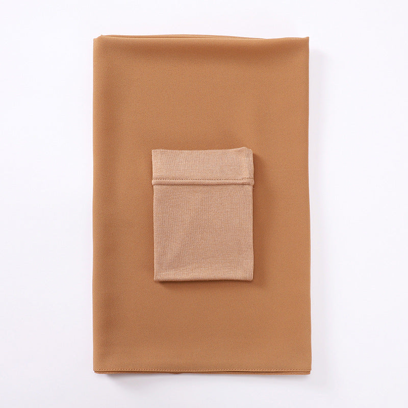 MSL288 Plain Jersey Chiffon Pearl Hijab Undercap
