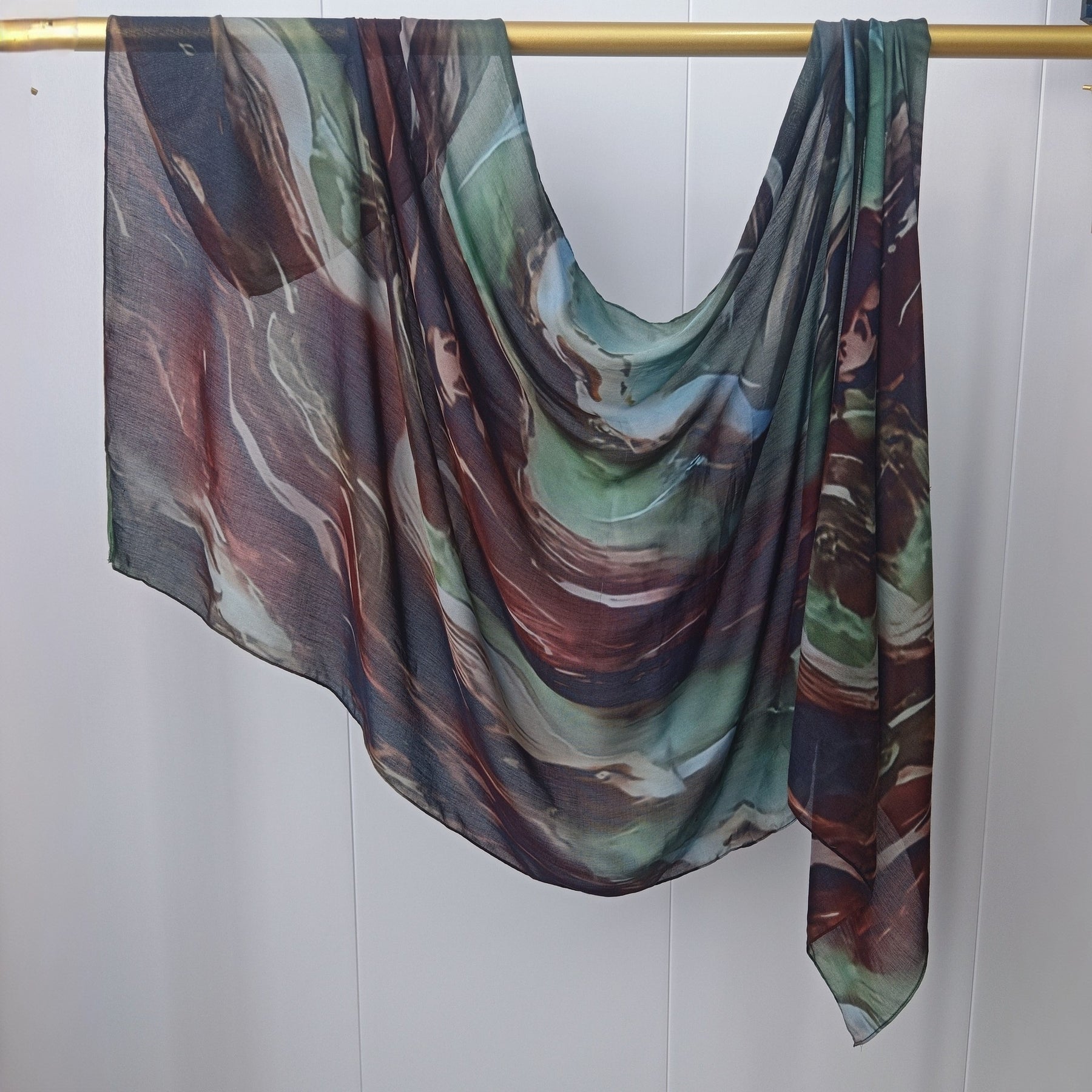 JB020  Fashion Single Stitch Printed Modal Hijab