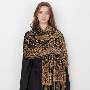 MY09 High quality ethnic style cashew jacquard scarf