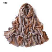 YZ331  Gradient Viscose Crinkle Long Hijab Lightweight Breathable