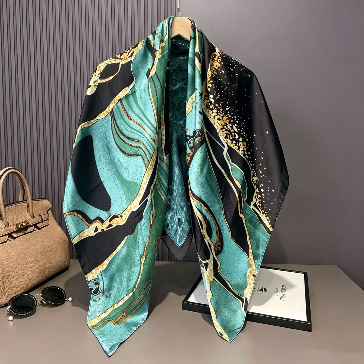 S11001  110*110 cm Printed Silk-Look Large Square Scarf