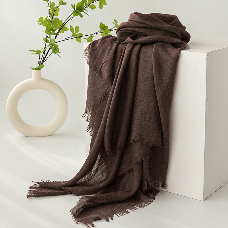 FH24-5559（2） Cotton and linen scarf scarf  winter scarf