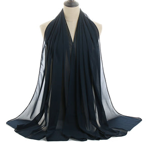 YW016  Plain pearl chiffon hijab