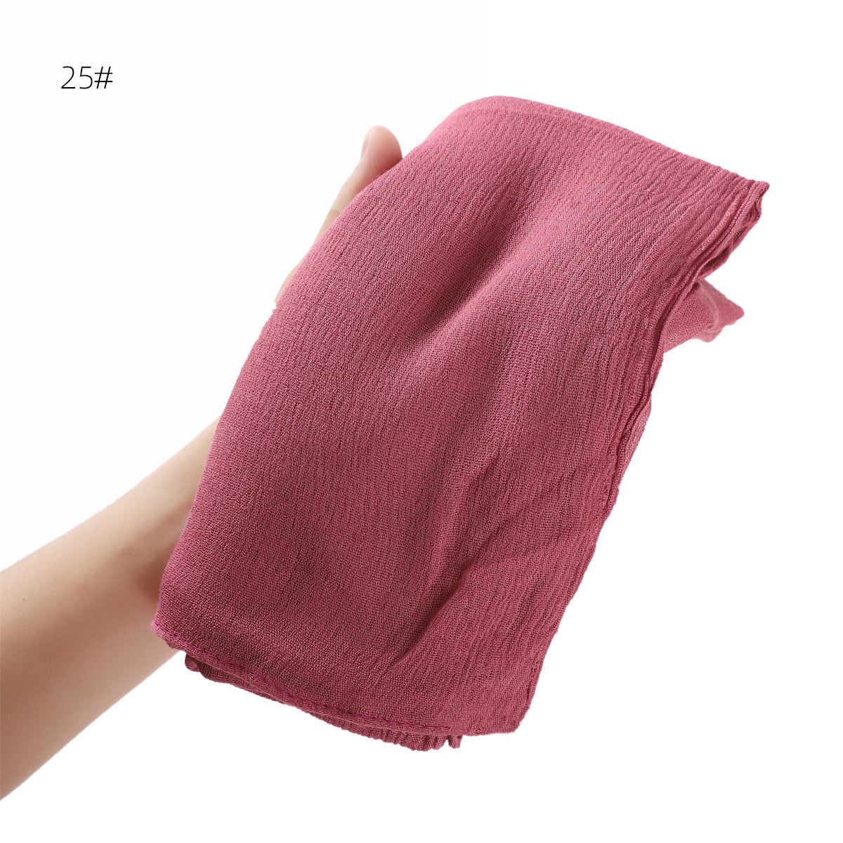 YZ201 Warna pepejal dua hujung bergulung lipit rayon selendang kedut halus nipis bernafas lembut tudung selendang tudung tudung polos/tudung Rayon Modal