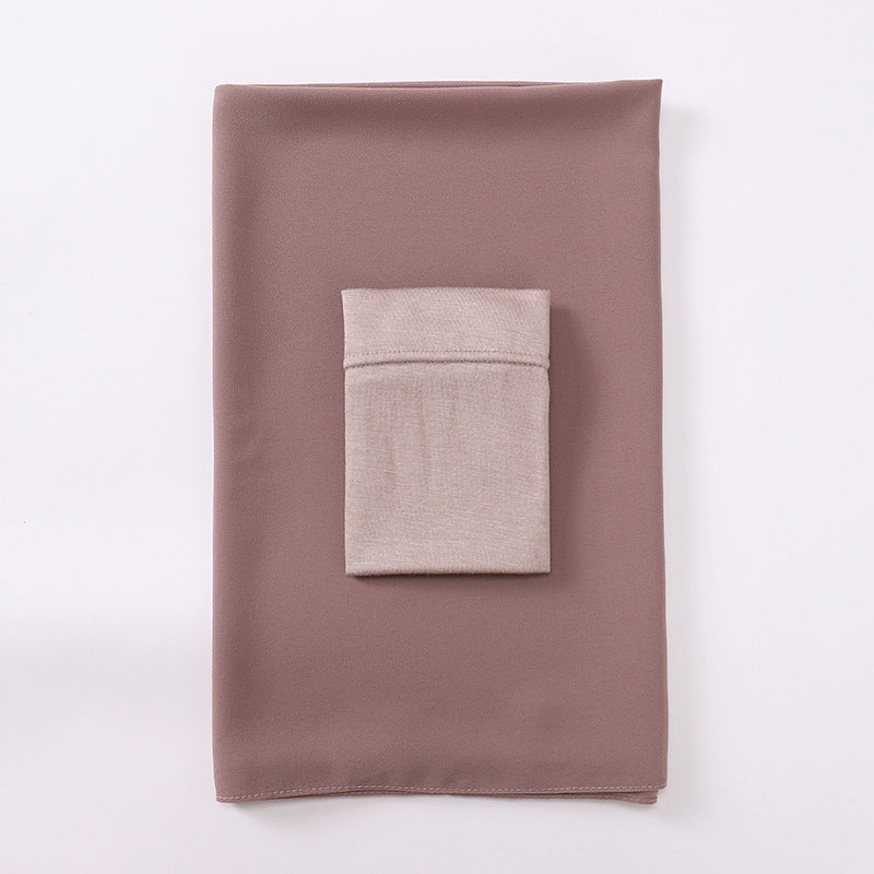 MSL288 Plain Jersey Chiffon Pearl Hijab Undercap