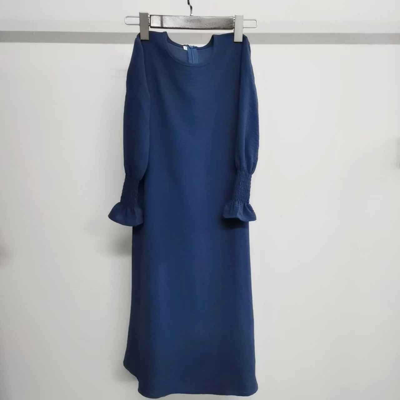 23591 Children's Solid Color Ruffle Dress & Shawl Set