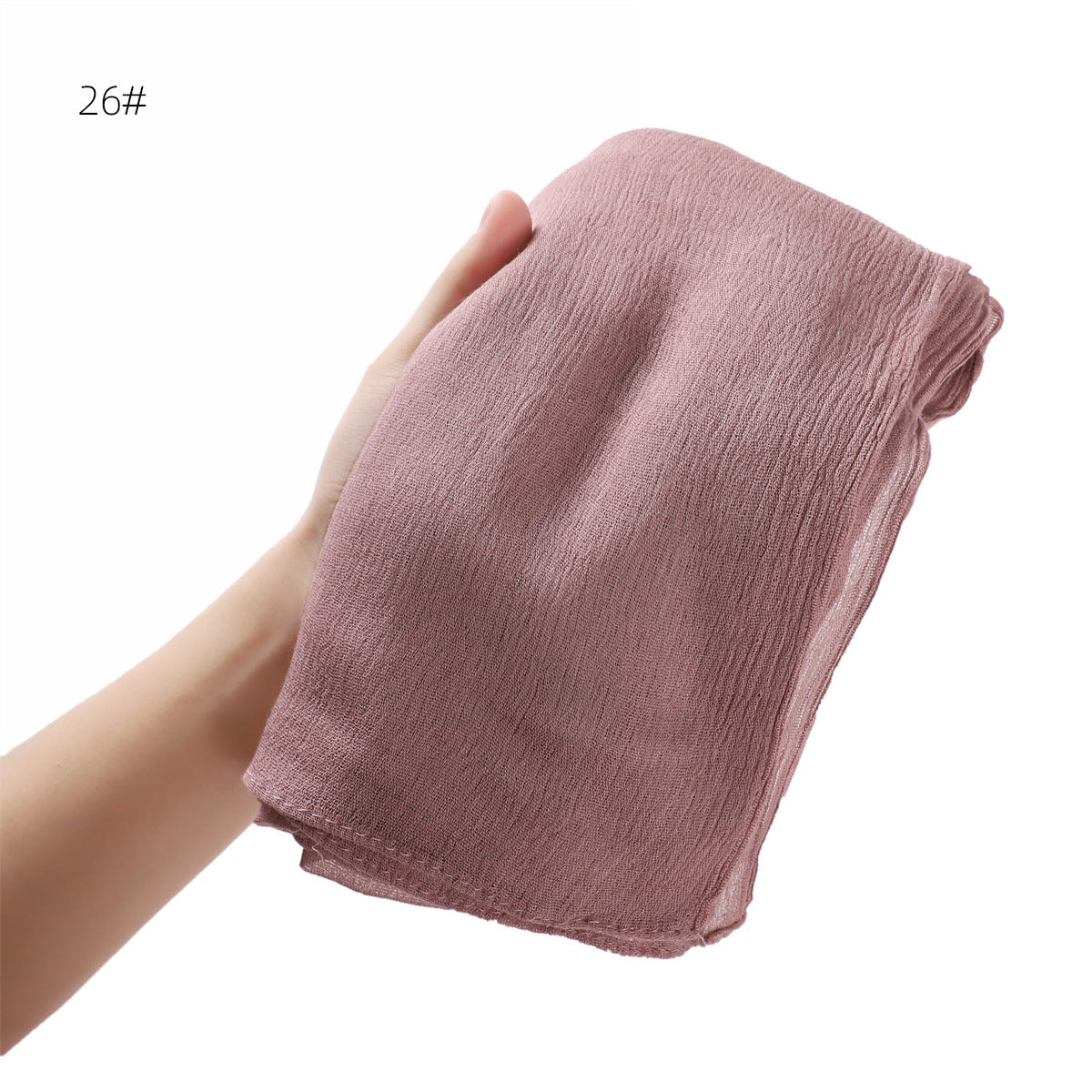 YZ201 Warna pepejal dua hujung bergulung lipit rayon selendang kedut halus nipis bernafas lembut tudung selendang tudung tudung polos/tudung Rayon Modal