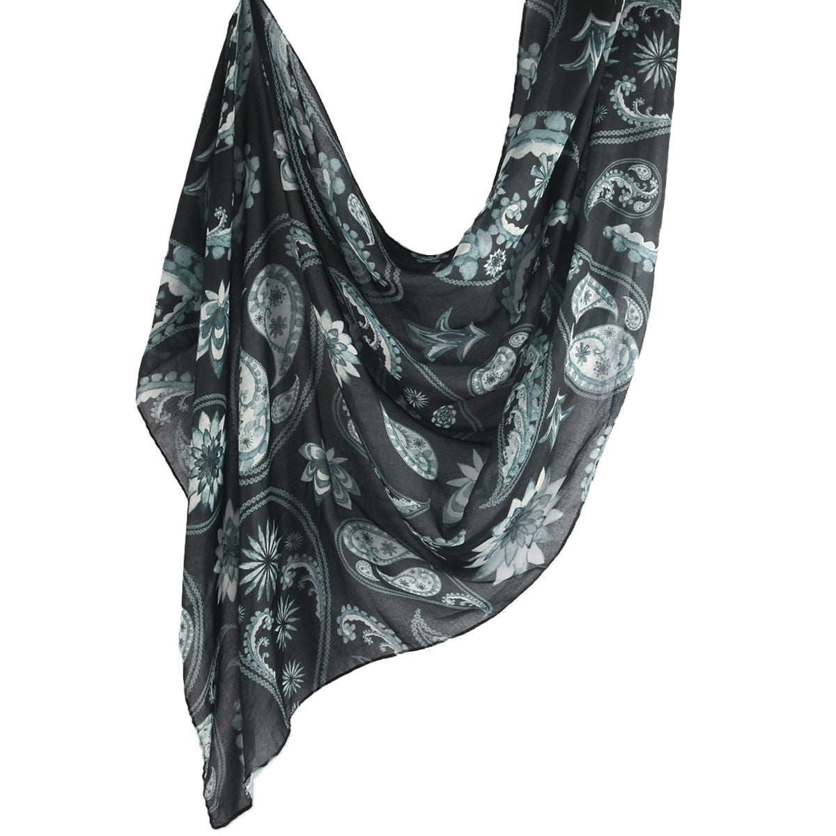 WJ001  Printed Tie-Dye Polyester Long Hijab