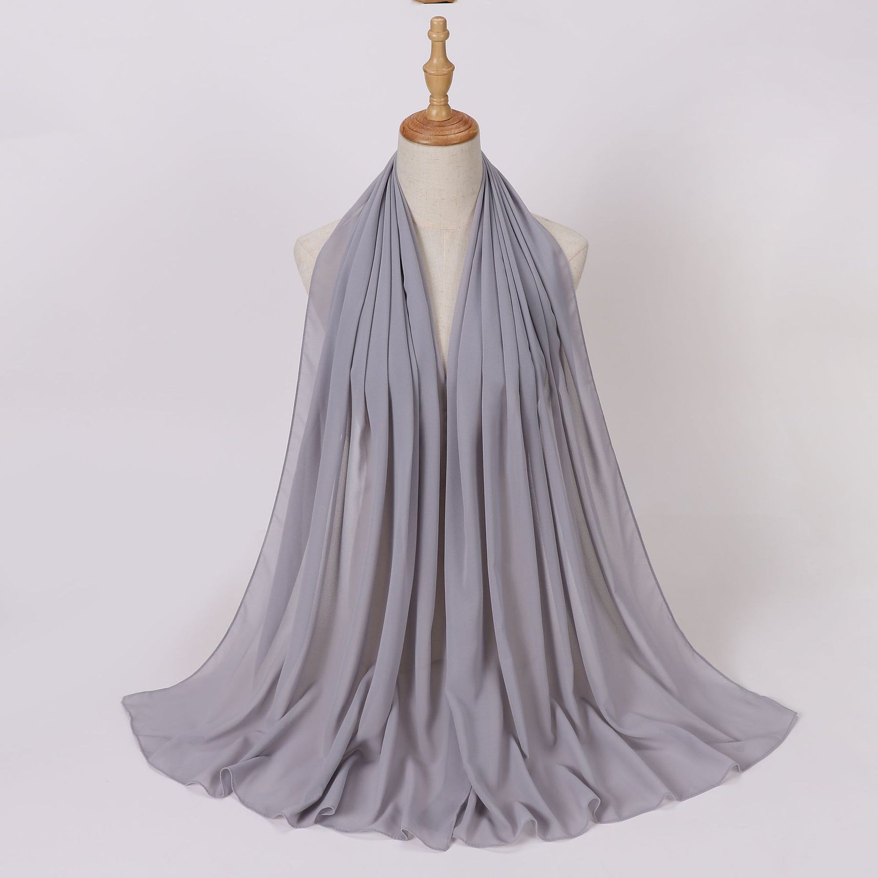 W-0062  Solid color pearl chiffon long scarf hijab veil scarf