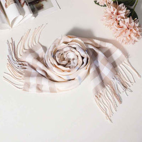 TL-32  Fashion Plaid Faux Cashmere Scarf