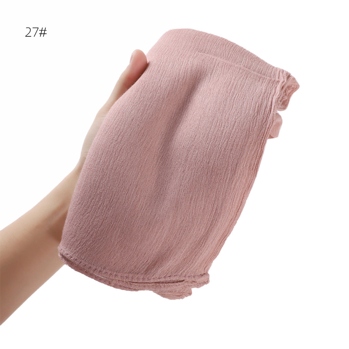 YZ201 Warna pepejal dua hujung bergulung lipit rayon selendang kedut halus nipis bernafas lembut tudung selendang tudung tudung polos/tudung Rayon Modal