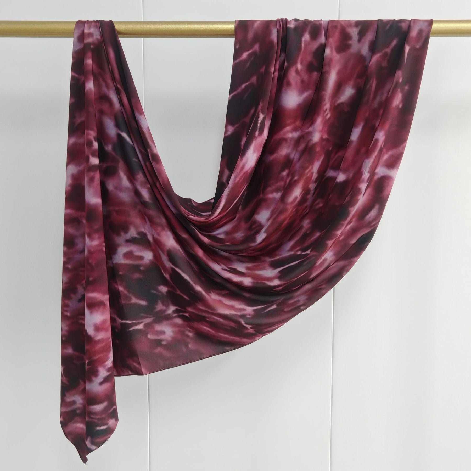 JBWJ001  Soft Modal Watercolor Printed Double-Sided Ethnic Long Hijab