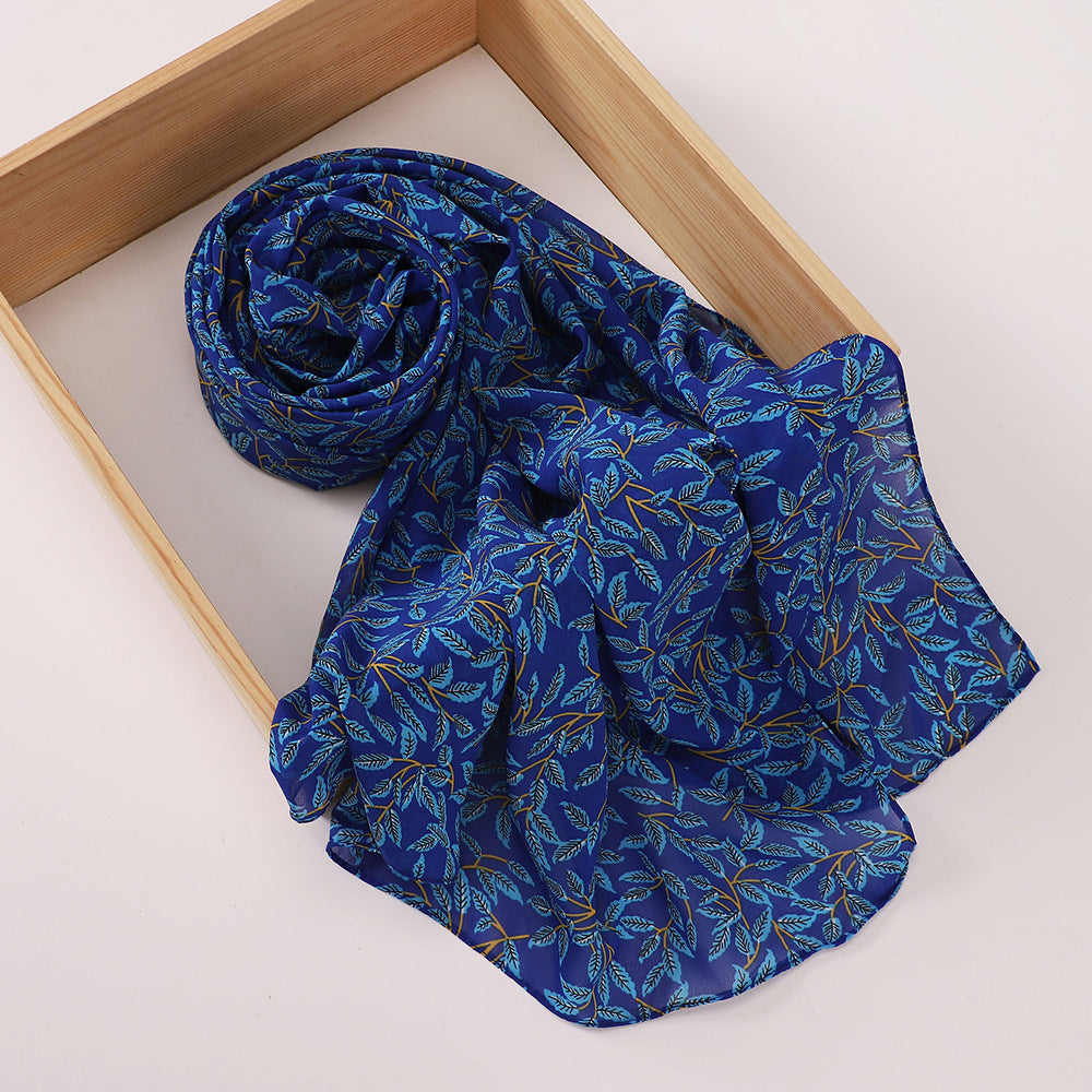 MSL358  Rose flower print hijab (MOQ:2 pieces)