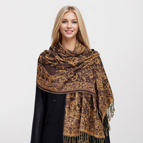 MY09 High quality ethnic style cashew jacquard scarf