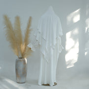 Pañuelo de cabeza de doble capa blanco + HJ908