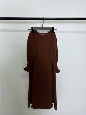 23591 Children's Solid Color Ruffle Dress & Shawl Set