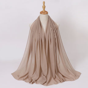 W-0062  Solid color pearl chiffon long scarf hijab veil scarf