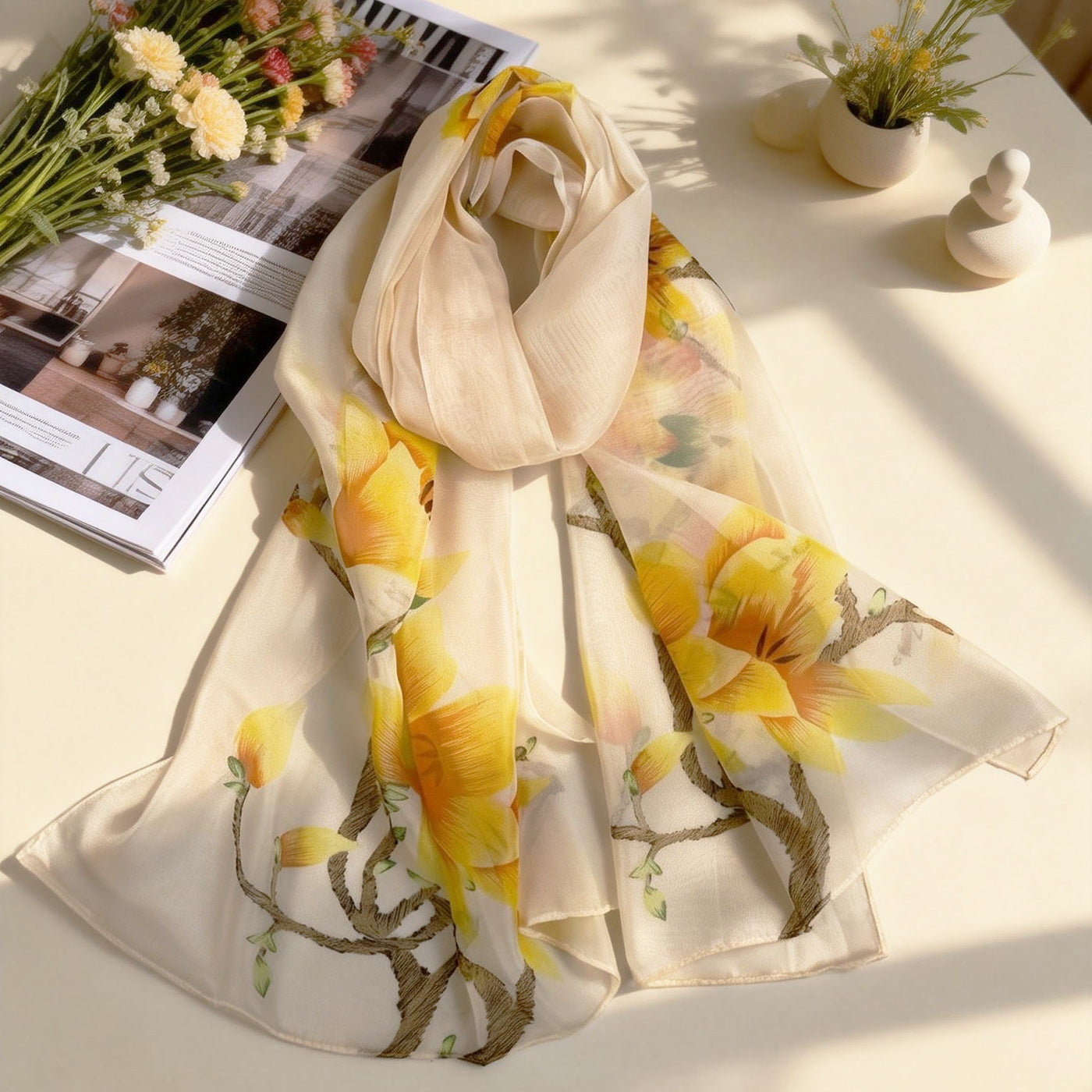 XX2001   Versatile Printed Chiffon Scarf