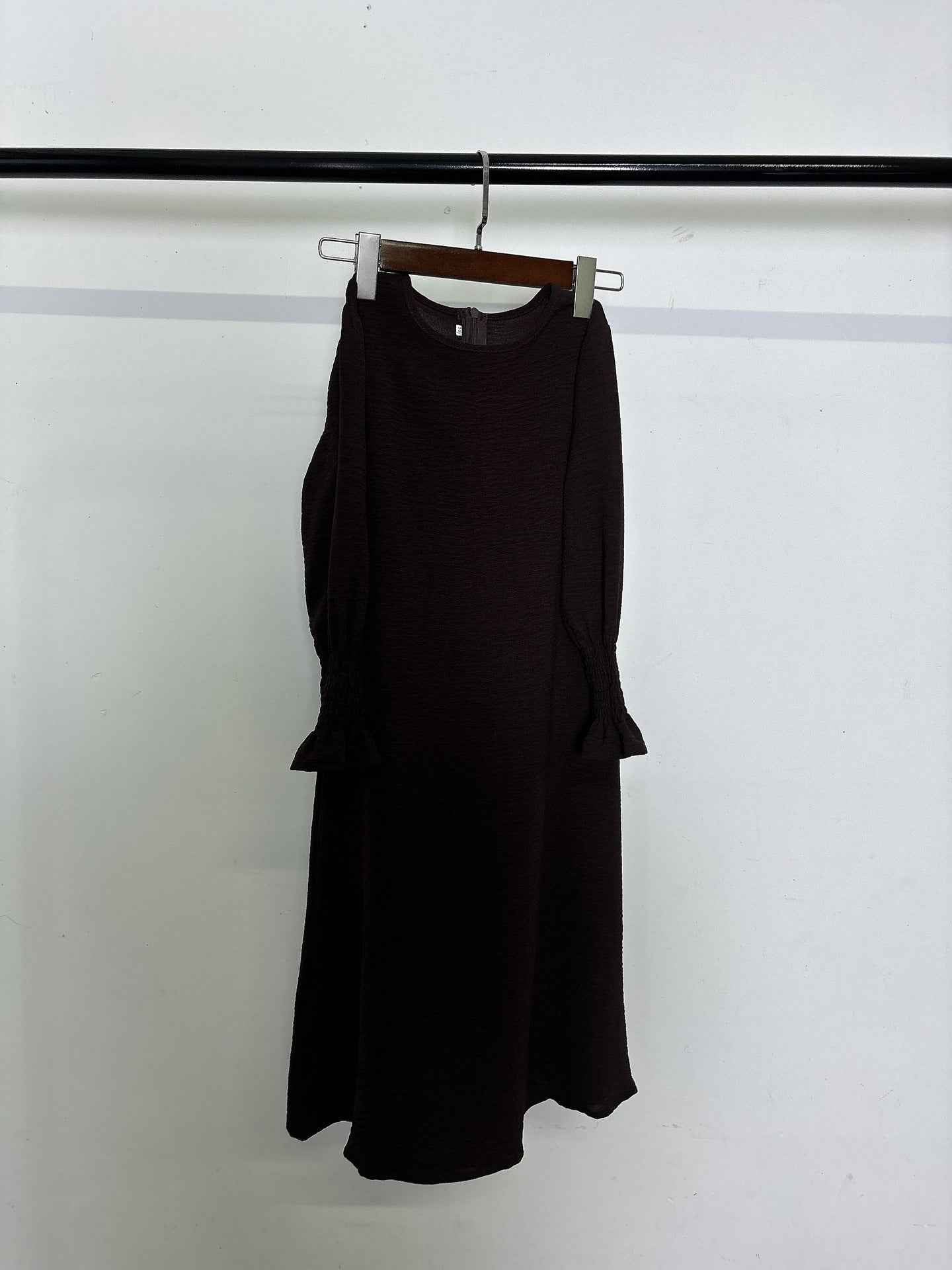 23591 Children's Solid Color Ruffle Dress & Shawl Set