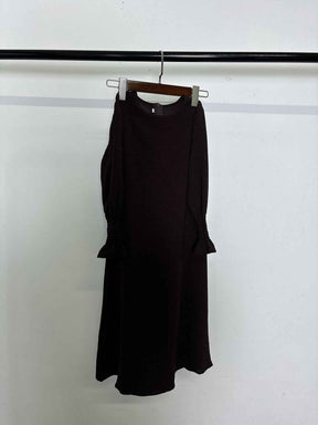 23591 Children's Solid Color Ruffle Dress & Shawl Set