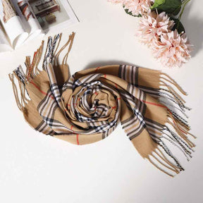 TL-32  Fashion Plaid Faux Cashmere Scarf