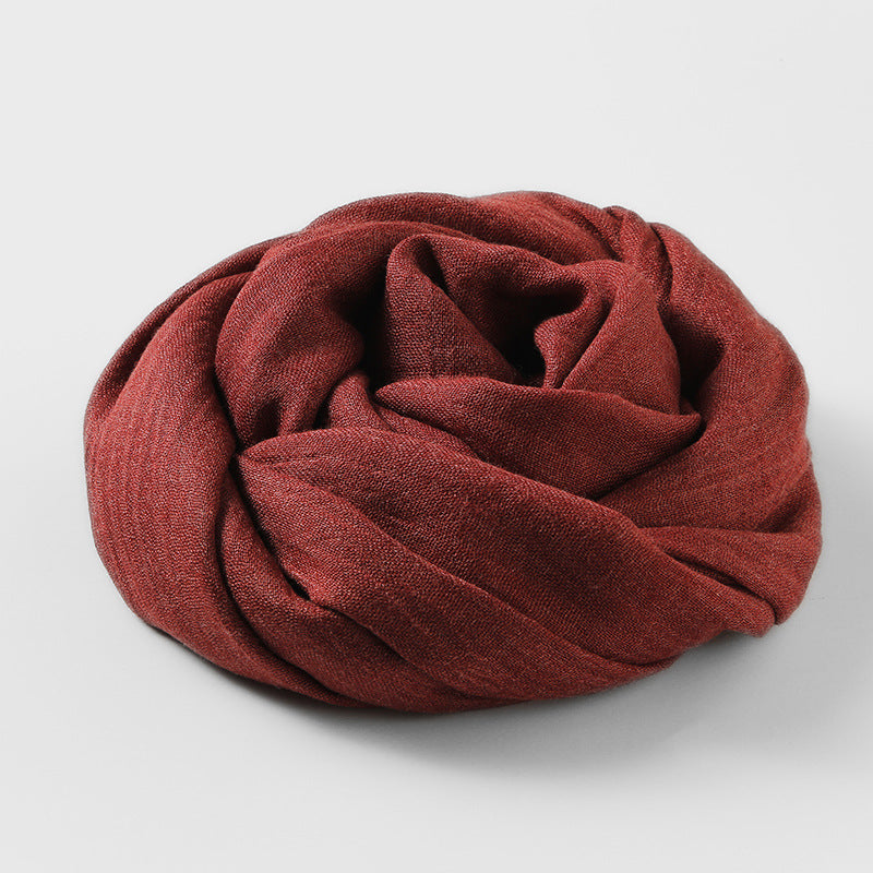 MM02 Women's solid color cotton and linen scarf