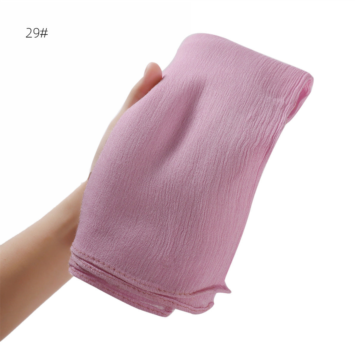 YZ201 Warna pepejal dua hujung bergulung lipit rayon selendang kedut halus nipis bernafas lembut tudung selendang tudung tudung polos/tudung Rayon Modal