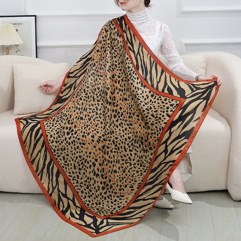 S11001  110*110 cm Printed Silk-Look Large Square Scarf
