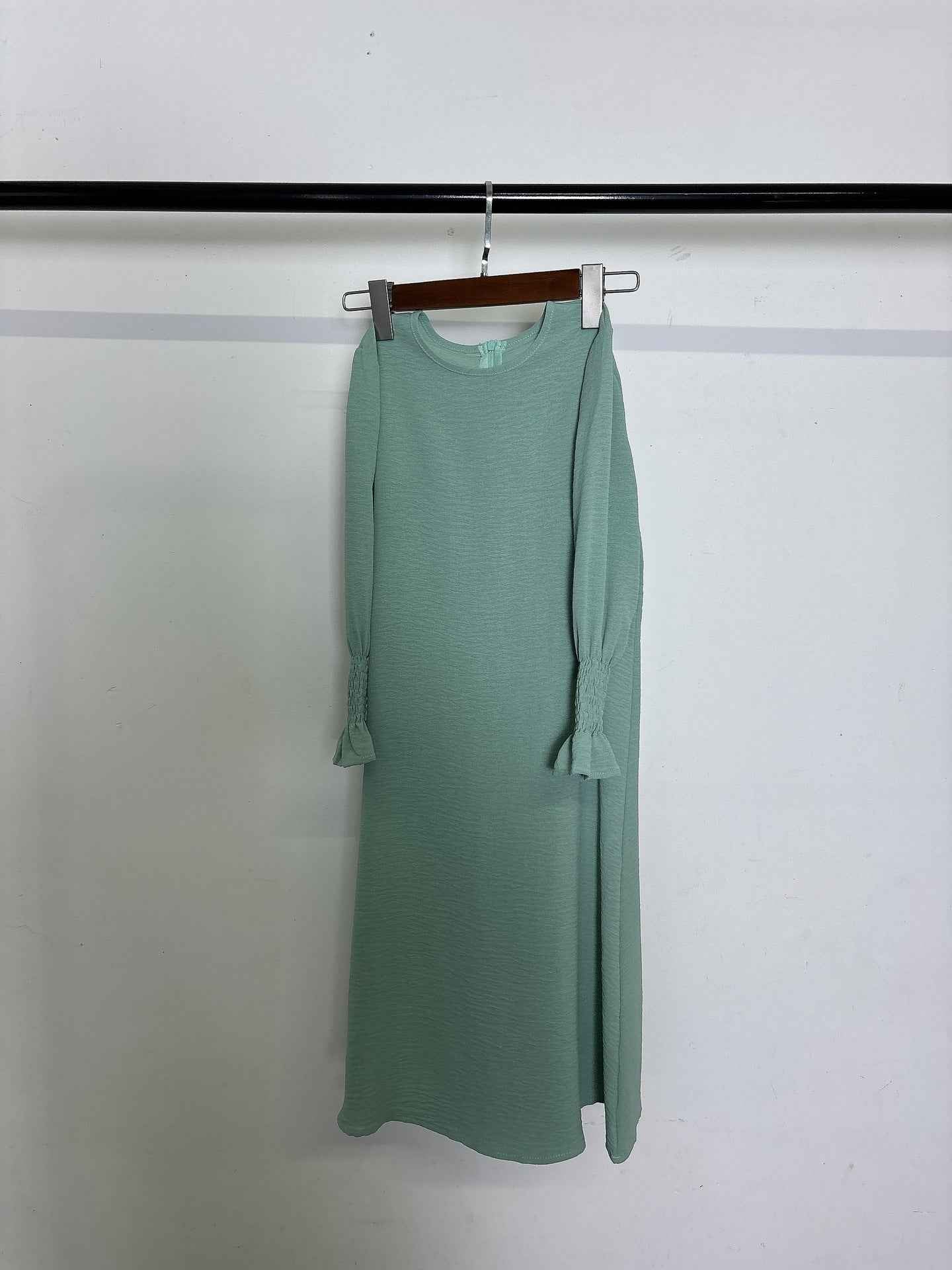 23591 Children's Solid Color Ruffle Dress & Shawl Set