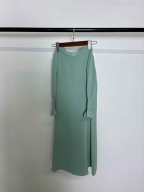 23591 Children's Solid Color Ruffle Dress & Shawl Set