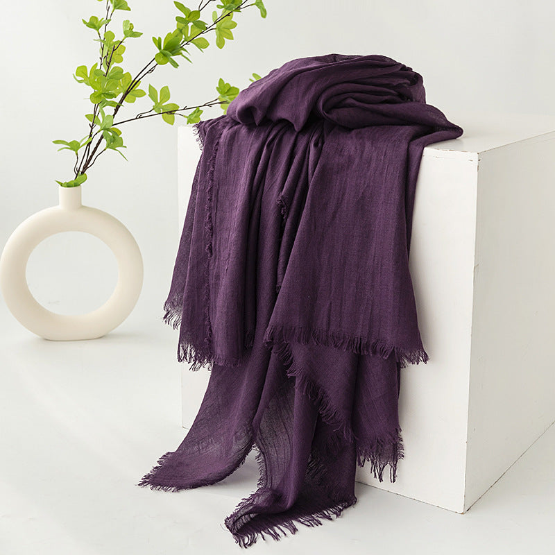 FH24-5559 Cotton and linen scarf for women in spring and autumn hijab/Scarf