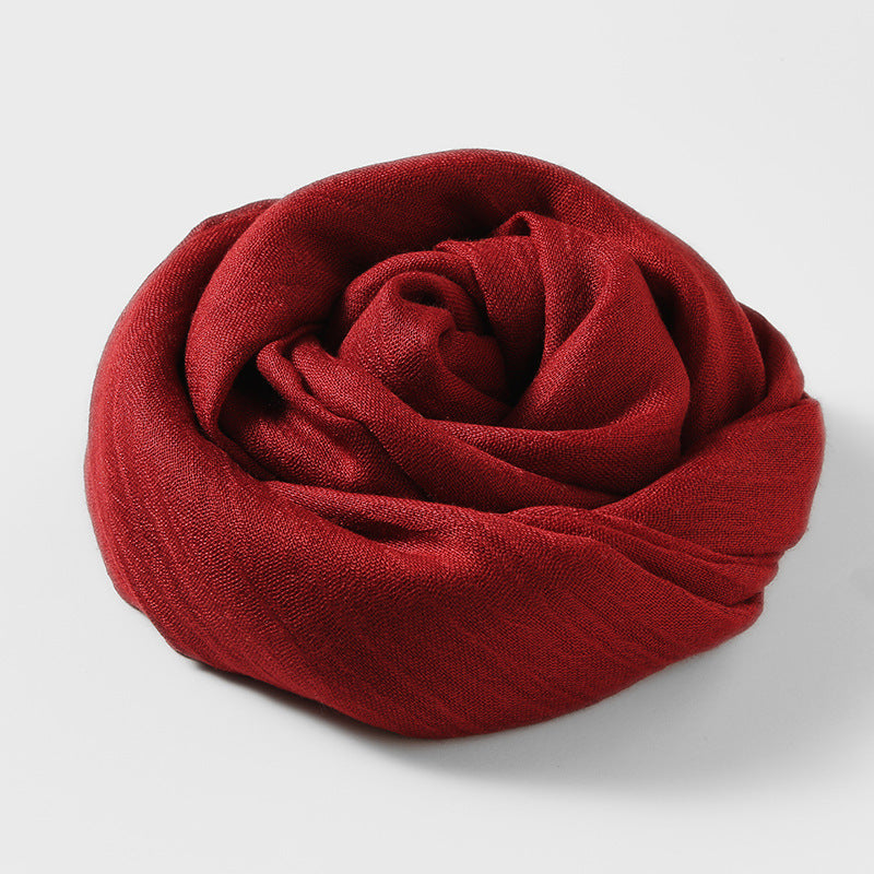 MM02 Women's solid color cotton and linen scarf