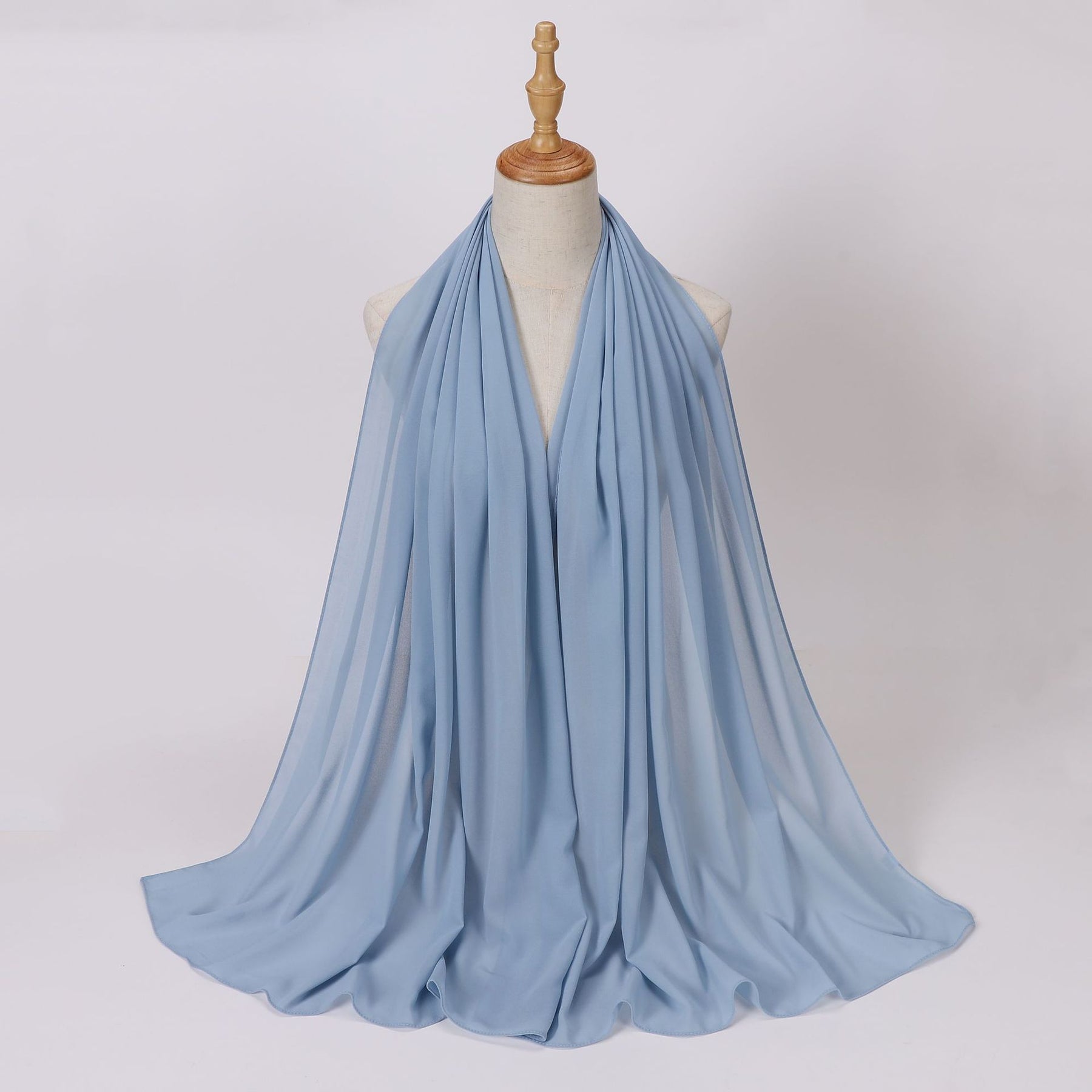 W-0062  Solid color pearl chiffon long scarf hijab veil scarf