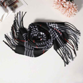 TL-32  Fashion Plaid Faux Cashmere Scarf