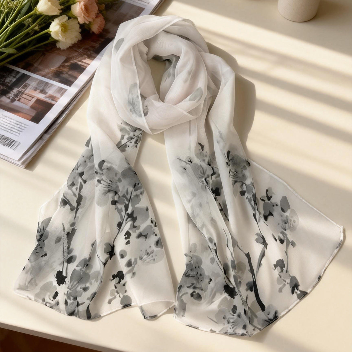 XX2001   Versatile Printed Chiffon Scarf